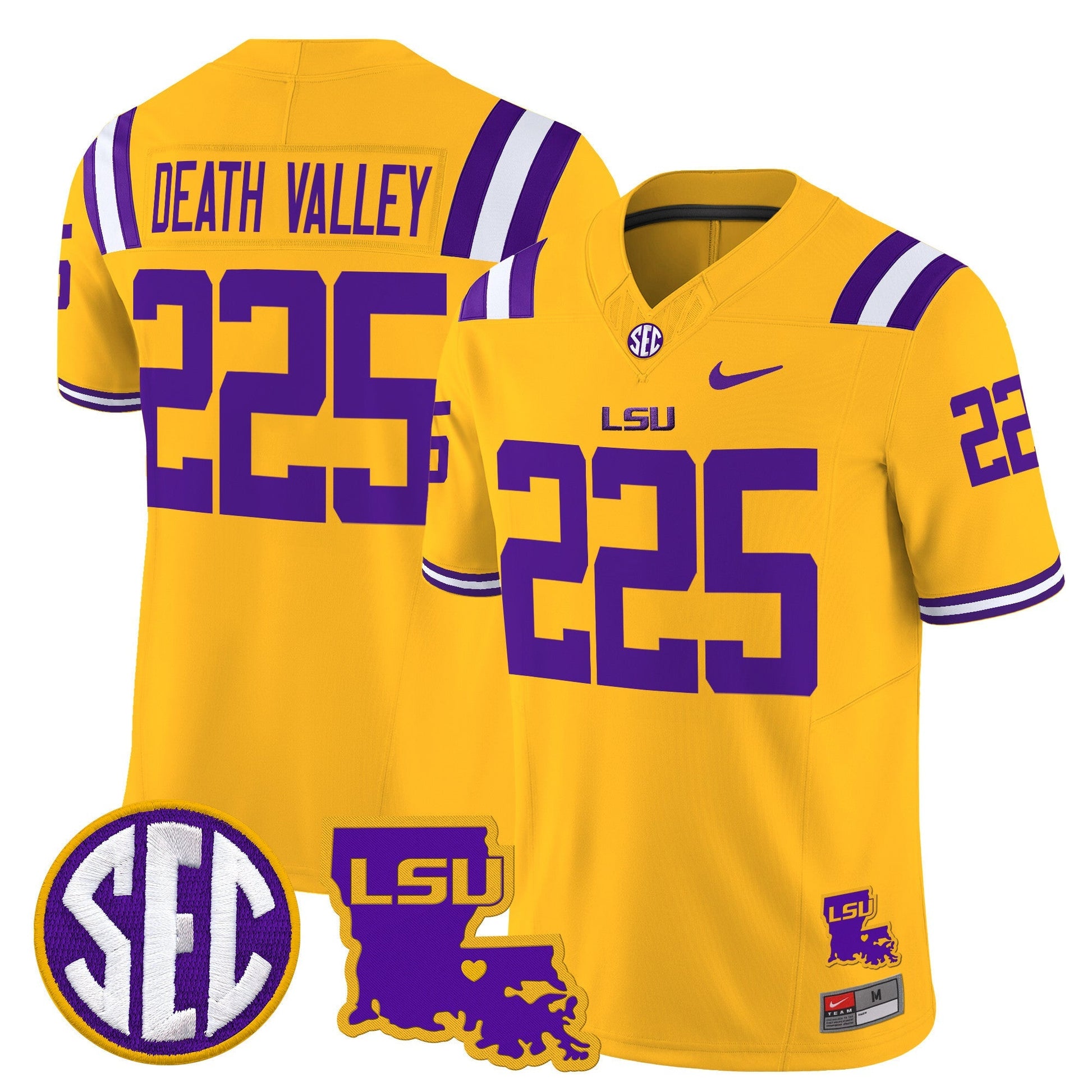 Men's LSU Tigers 2025 Louisiana Patch Vapor Limited Jersey - All Stitched