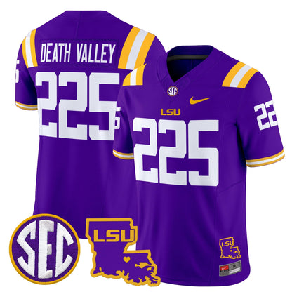 Men's LSU Tigers 2025 Louisiana Patch Vapor Limited Jersey - All Stitched