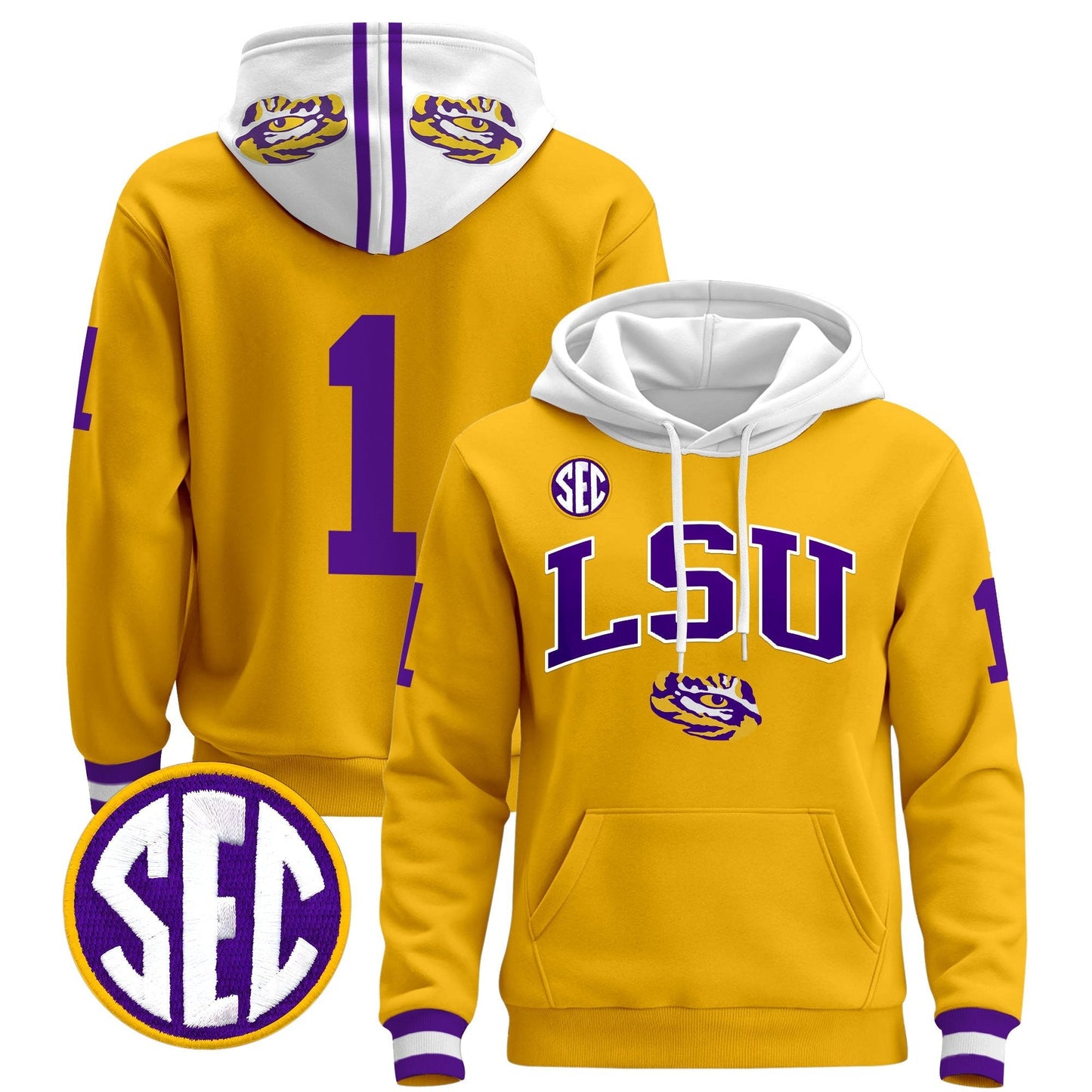 Men's LSU Tigers 2025 Premium Pullover Hoodie V2 - All Stitched