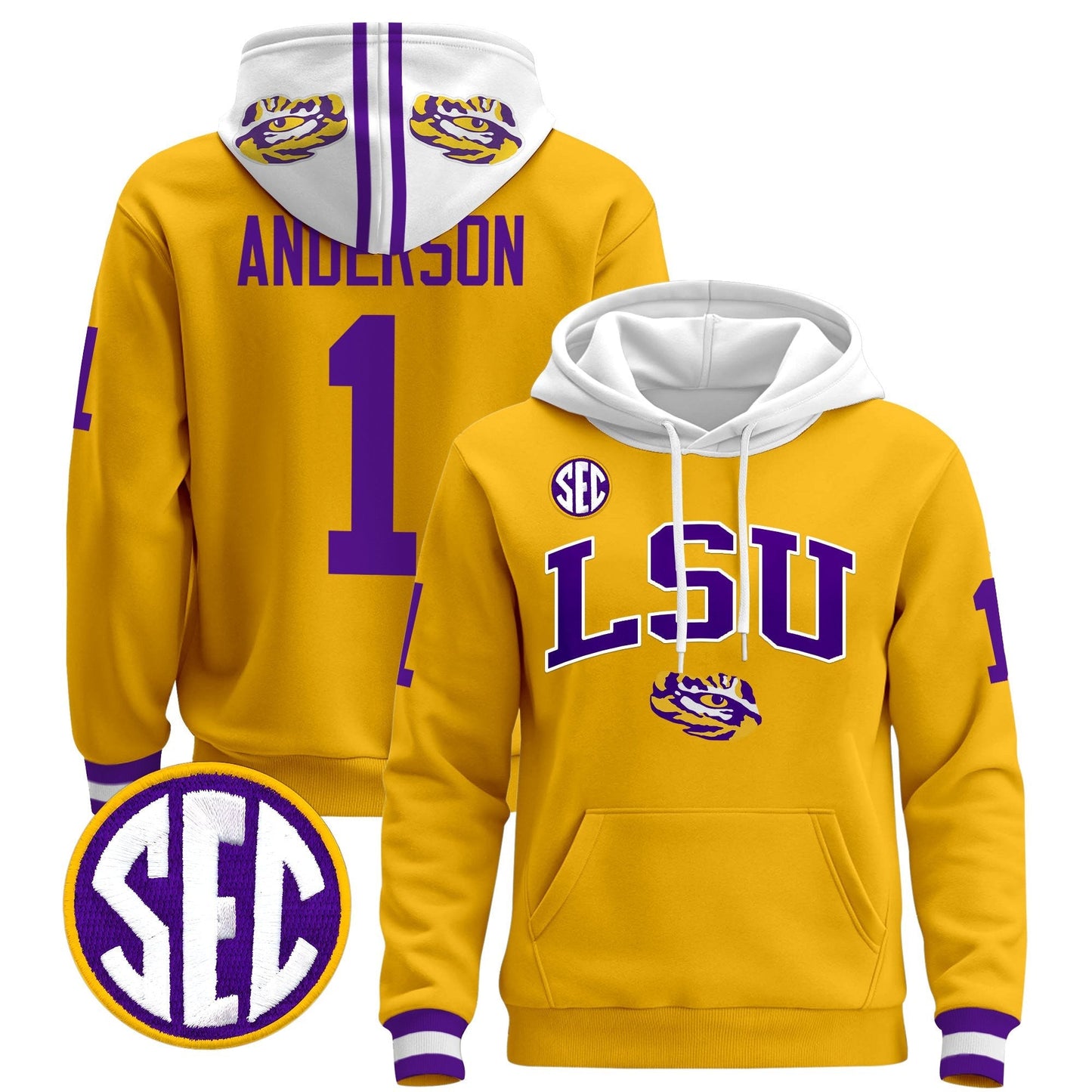 Men's LSU Tigers 2025 Premium Pullover Hoodie V2 - All Stitched