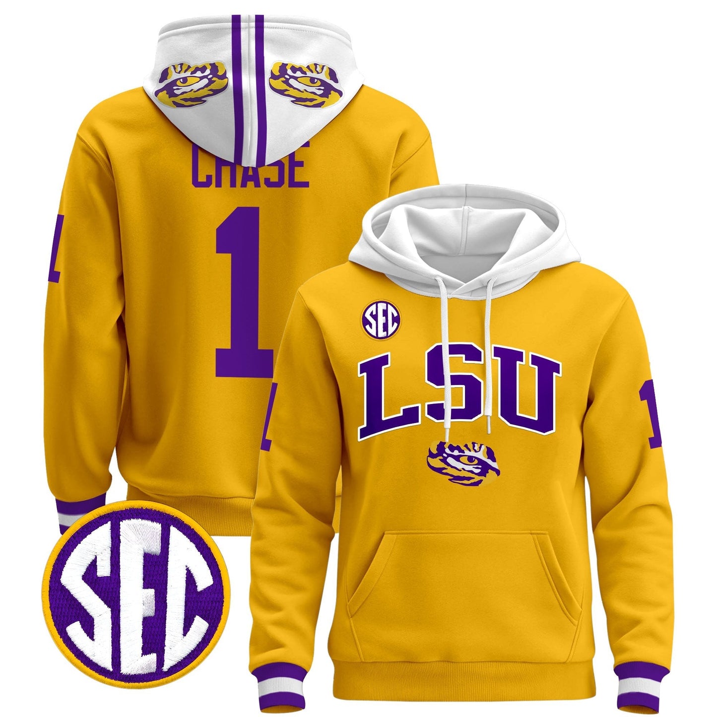 Men's LSU Tigers 2025 Premium Pullover Hoodie V2 - All Stitched