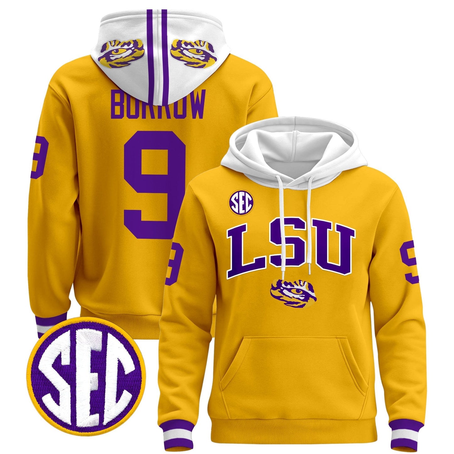 Men's LSU Tigers 2025 Premium Pullover Hoodie V2 - All Stitched