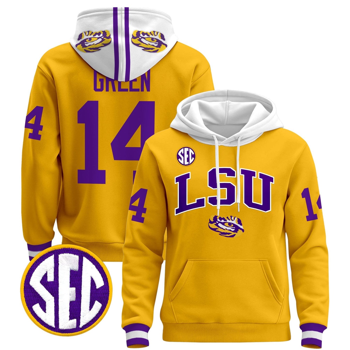 Men's LSU Tigers 2025 Premium Pullover Hoodie V2 - All Stitched