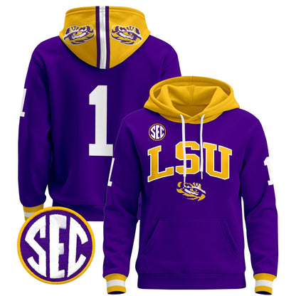 Men's LSU Tigers 2025 Premium Pullover Hoodie V2 - All Stitched
