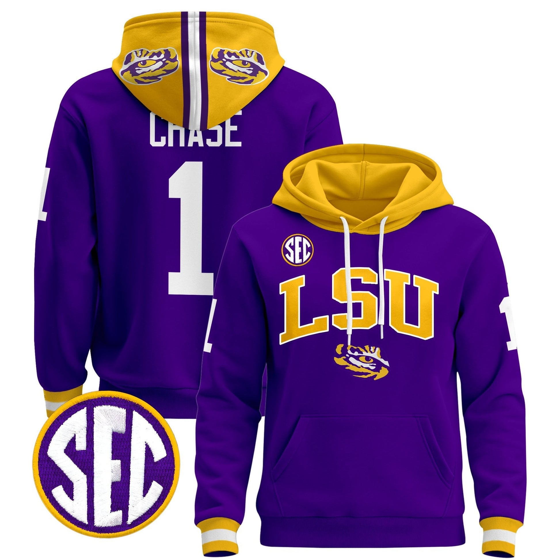 Men's LSU Tigers 2025 Premium Pullover Hoodie V2 - All Stitched