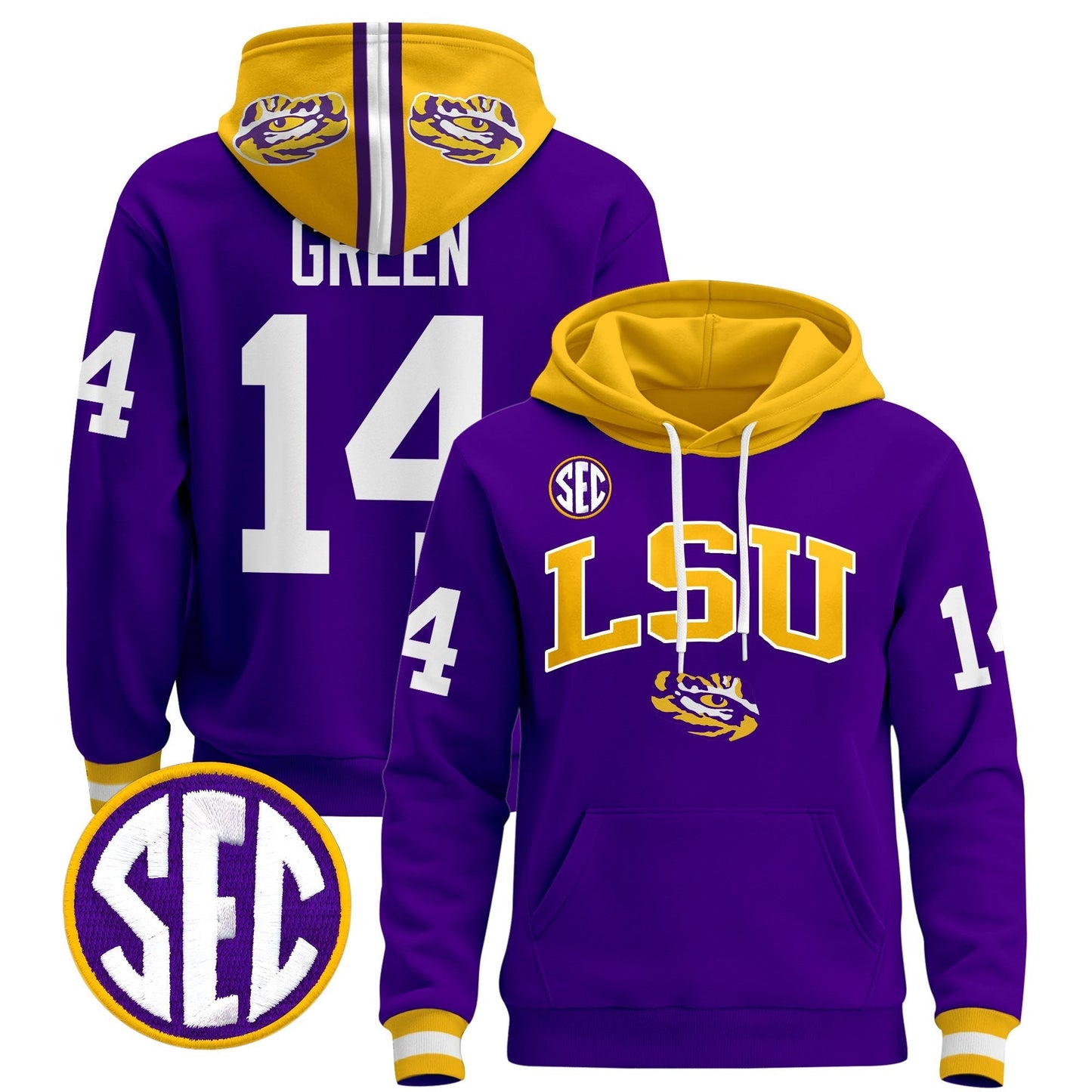 Men's LSU Tigers 2025 Premium Pullover Hoodie V2 - All Stitched