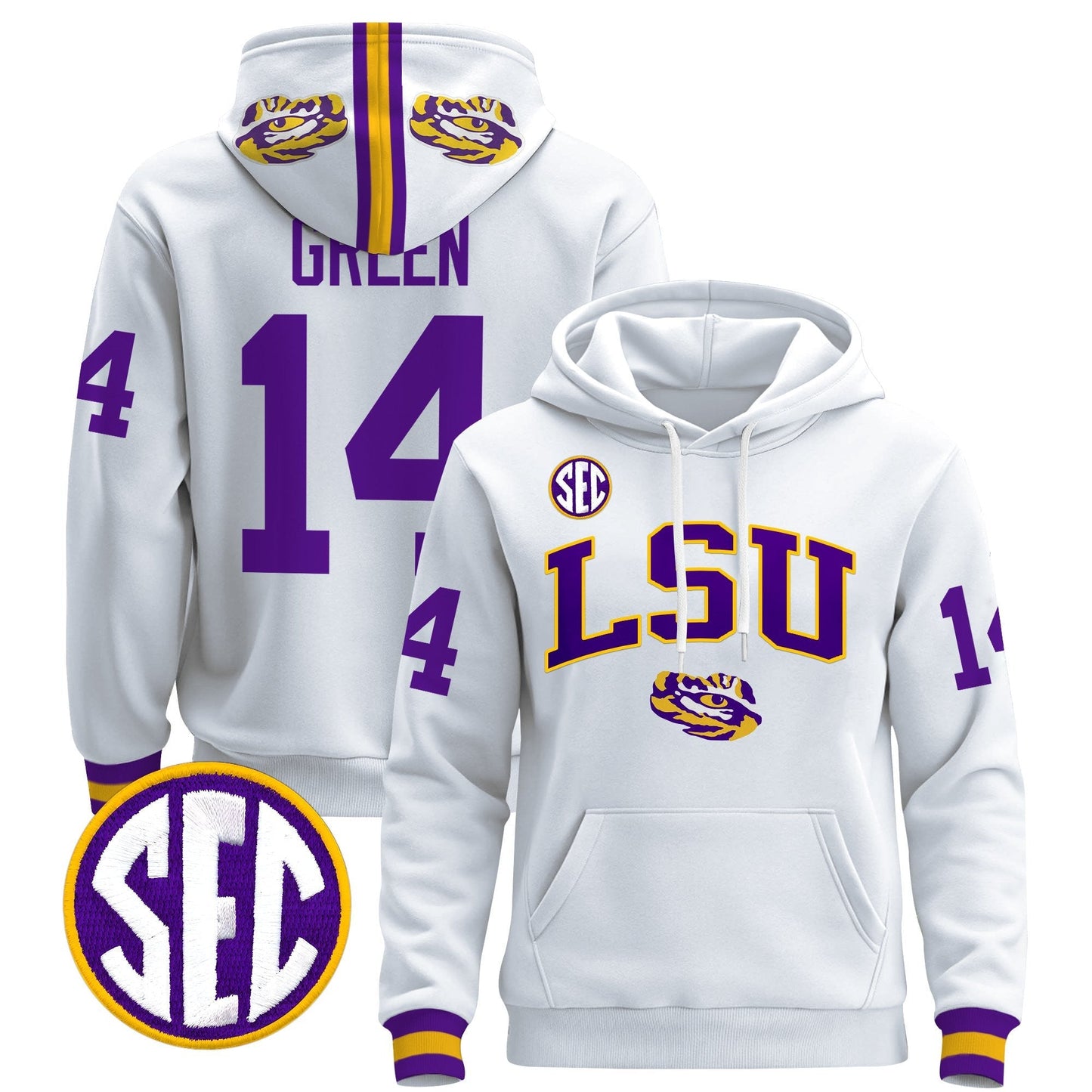 Men's LSU Tigers 2025 Premium Pullover Hoodie V2 - All Stitched