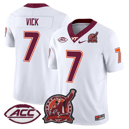 Men's Virginia Tech Hokies Coach Frank Beamer Patch 2025 Vapor Limited Jersey - All Stitched
