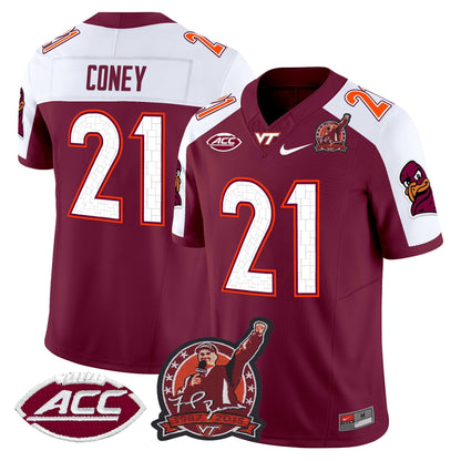 Men's Virginia Tech Hokies Coach Frank Beamer Patch 2025 Vapor Limited Jersey - All Stitched
