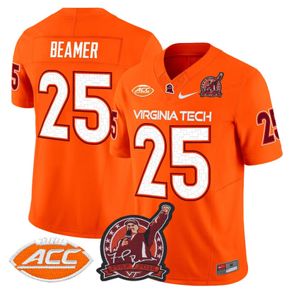 Men's Virginia Tech Hokies Coach Frank Beamer Patch 2025 Vapor Limited Jersey - All Stitched