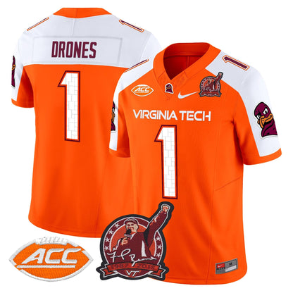 Men's Virginia Tech Hokies Coach Frank Beamer Patch 2025 Vapor Limited Jersey - All Stitched