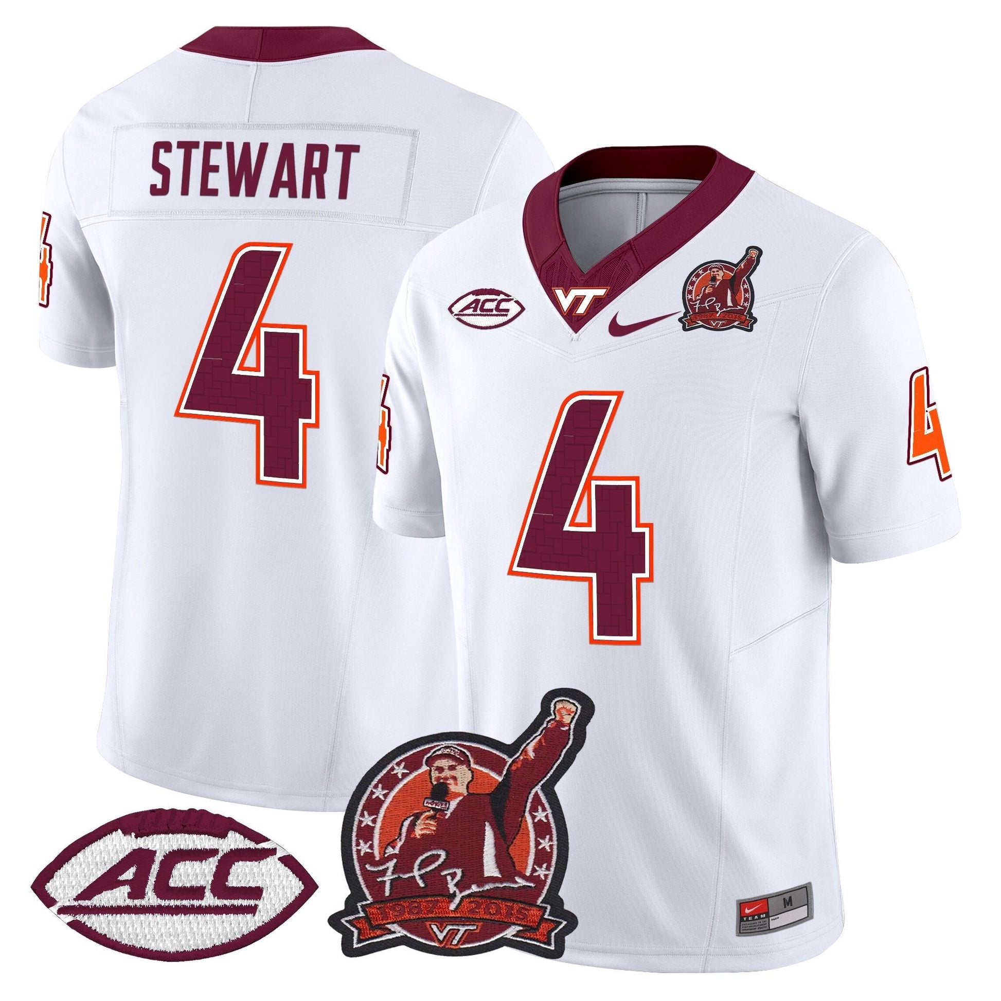 Men's Virginia Tech Hokies Coach Frank Beamer Patch 2025 Vapor Limited Jersey - All Stitched