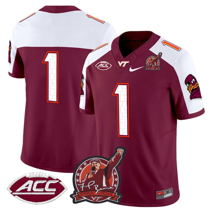 Men's Virginia Tech Hokies Coach Frank Beamer Patch 2025 Vapor Limited Jersey - All Stitched