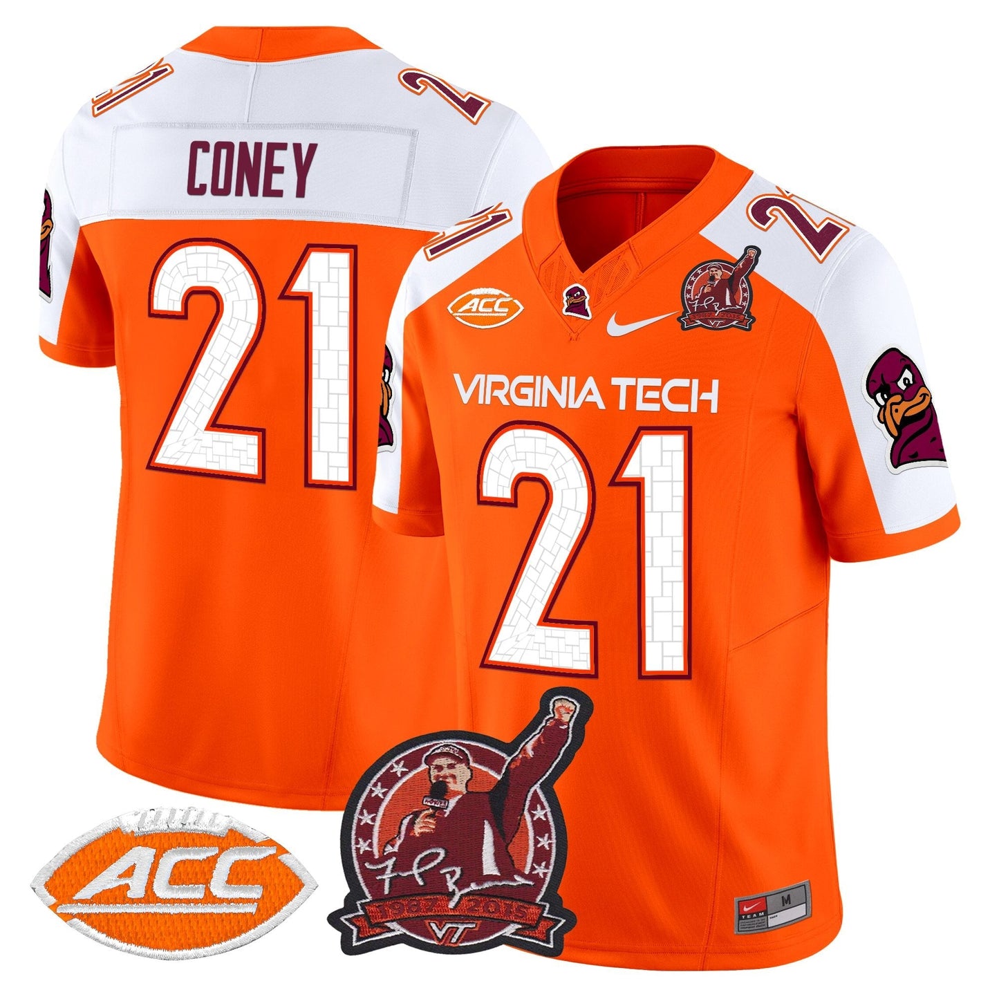 Men's Virginia Tech Hokies Coach Frank Beamer Patch 2025 Vapor Limited Jersey - All Stitched