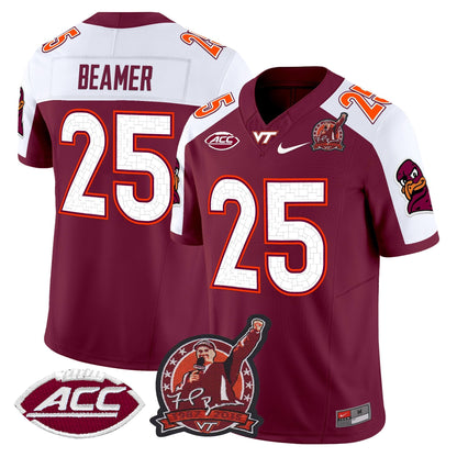 Men's Virginia Tech Hokies Coach Frank Beamer Patch 2025 Vapor Limited Jersey - All Stitched