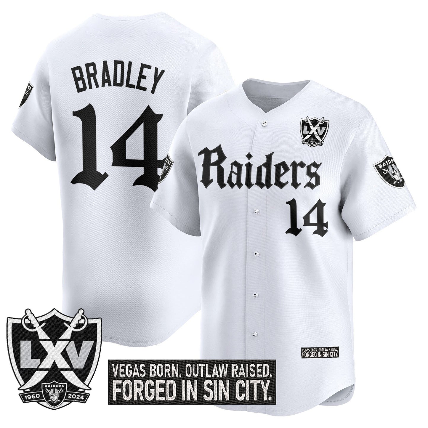 Las Vegas Raiders 'Gothic Sin City Shadows Edition' Vapor Baseball Jersey V2 - All Stitched