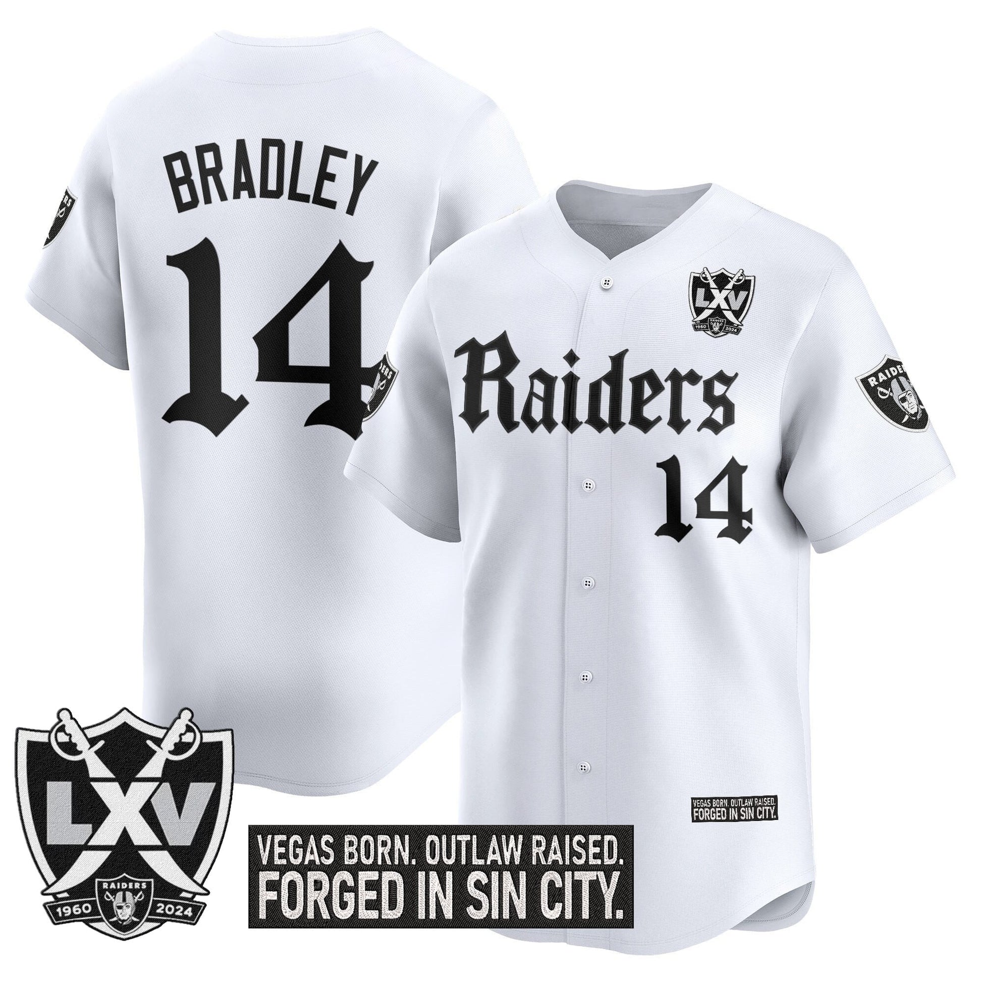 Las Vegas Raiders 'Gothic Sin City Shadows Edition' Vapor Baseball Jersey V2 - All Stitched