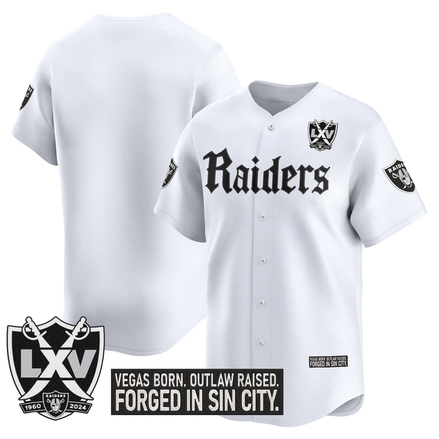 Las Vegas Raiders 'Gothic Sin City Shadows Edition' Vapor Baseball Jersey V2 - All Stitched