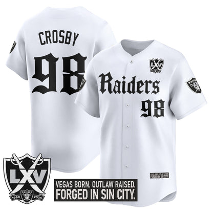Las Vegas Raiders 'Gothic Sin City Shadows Edition' Vapor Baseball Jersey V2 - All Stitched