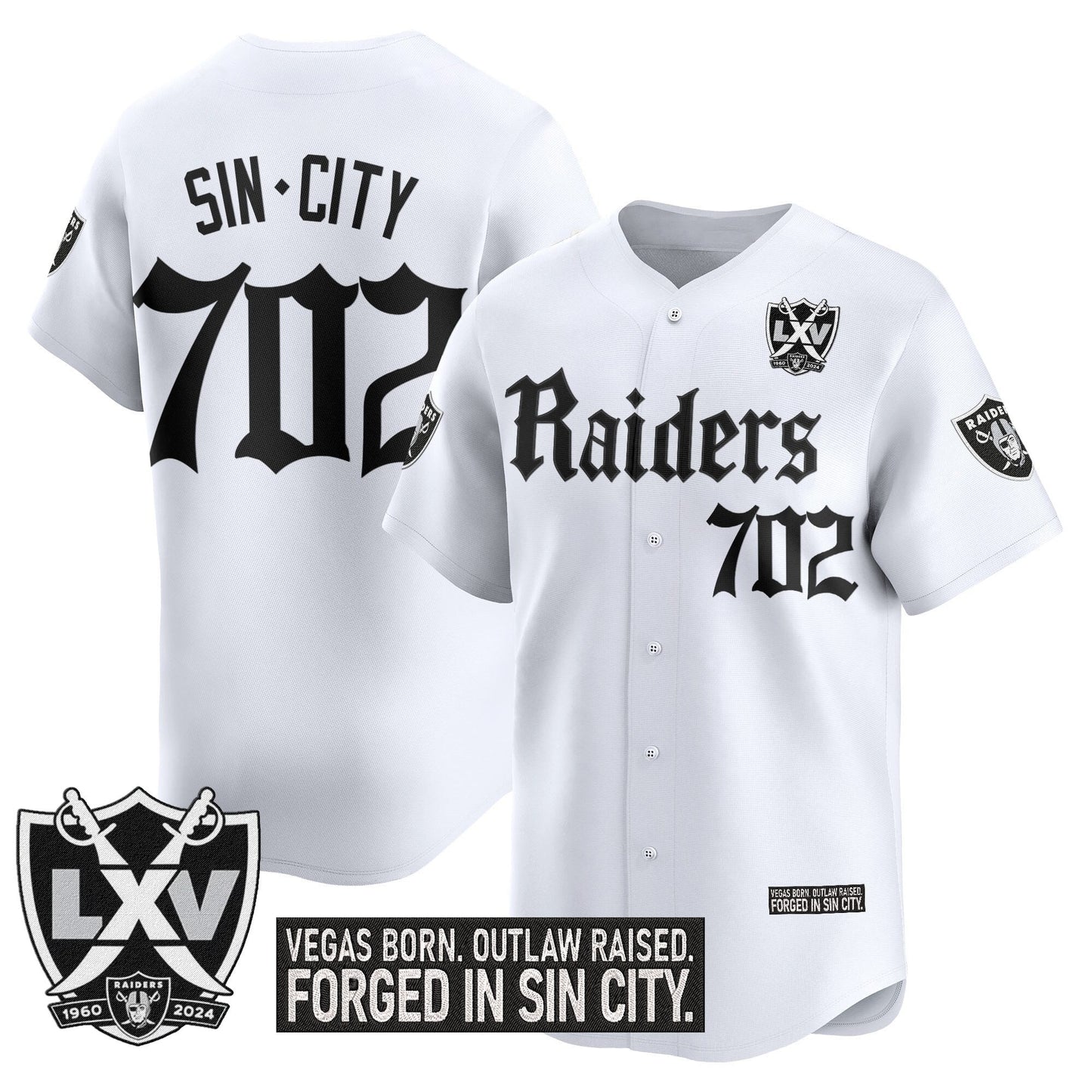 Las Vegas Raiders 'Gothic Sin City Shadows Edition' Vapor Baseball Jersey V2 - All Stitched