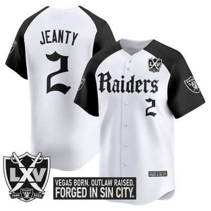 Las Vegas Raiders 'Gothic Sin City Shadows Edition' Vapor Baseball Jersey V2 - All Stitched