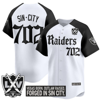 Las Vegas Raiders 'Gothic Sin City Shadows Edition' Vapor Baseball Jersey V2 - All Stitched