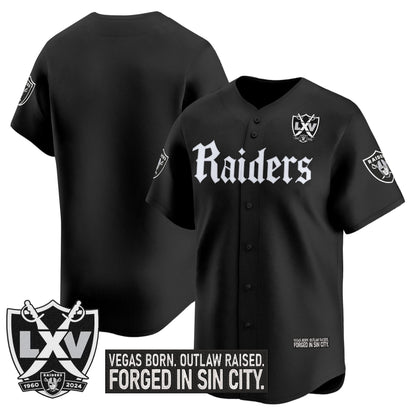 Las Vegas Raiders 'Gothic Sin City Shadows Edition' Vapor Baseball Jersey V2 - All Stitched