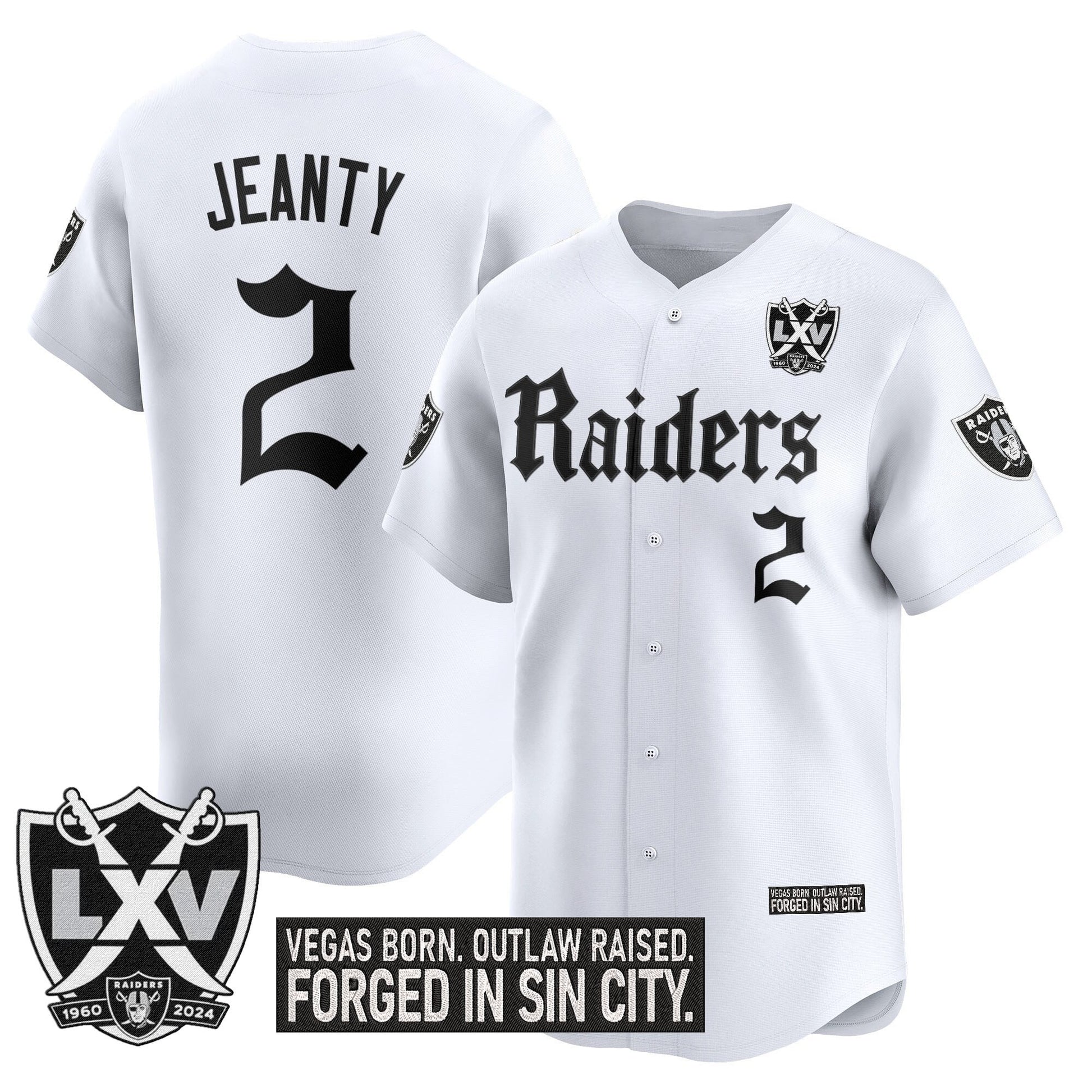 Las Vegas Raiders 'Gothic Sin City Shadows Edition' Vapor Baseball Jersey V2 - All Stitched