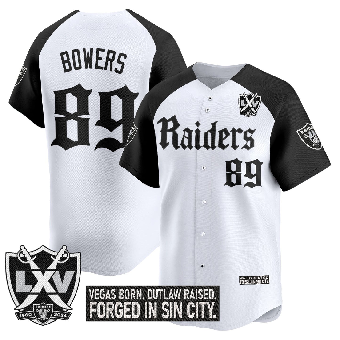 Las Vegas Raiders 'Gothic Sin City Shadows Edition' Vapor Baseball Jersey V2 - All Stitched
