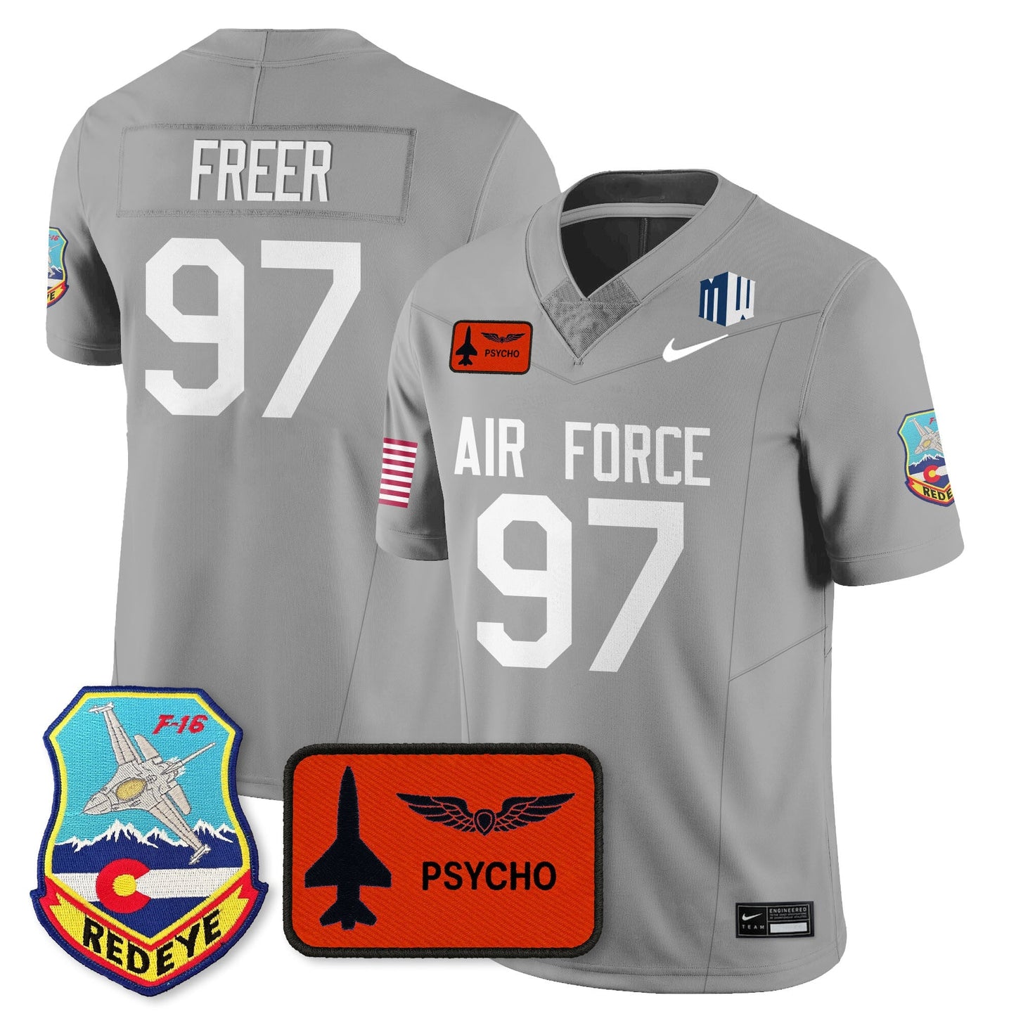 Men's Air Force Football 2025 Honor F-16 Jersey - All Stitched