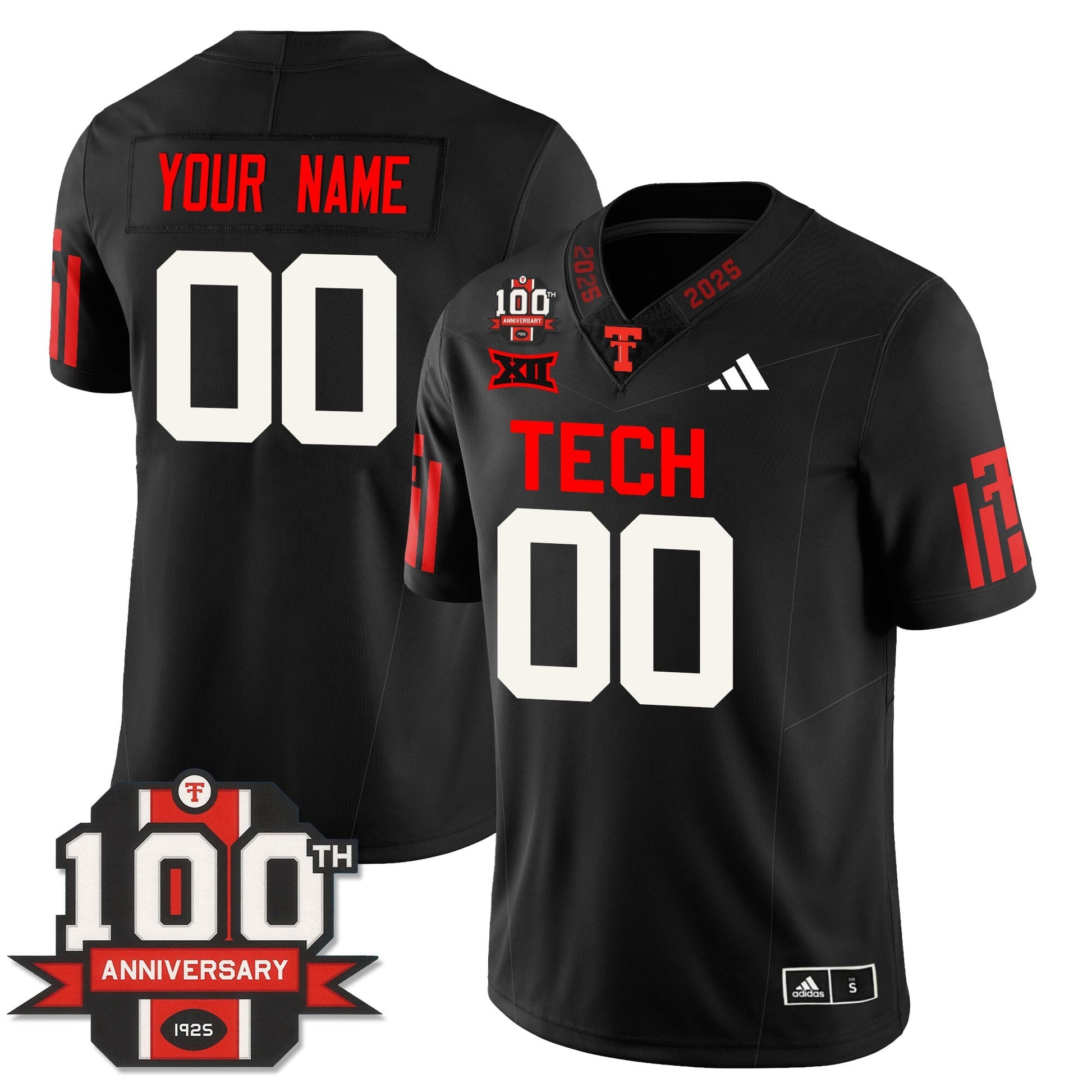 Men's Texas Tech Football 100th Anniversary Jersey - All Stitched