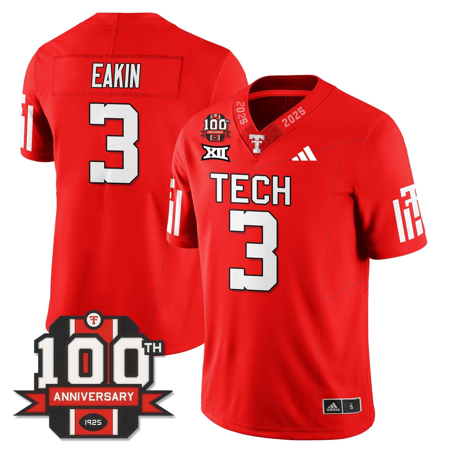 Men's Texas Tech Football 100th Anniversary Jersey - All Stitched