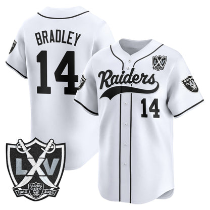 Las Vegas Raiders 65th Anniversary Patch Vapor Baseball Jersey - All Stitched
