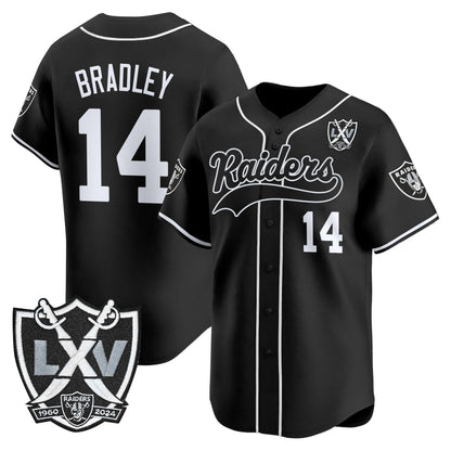 Las Vegas Raiders 65th Anniversary Patch Vapor Baseball Jersey - All Stitched