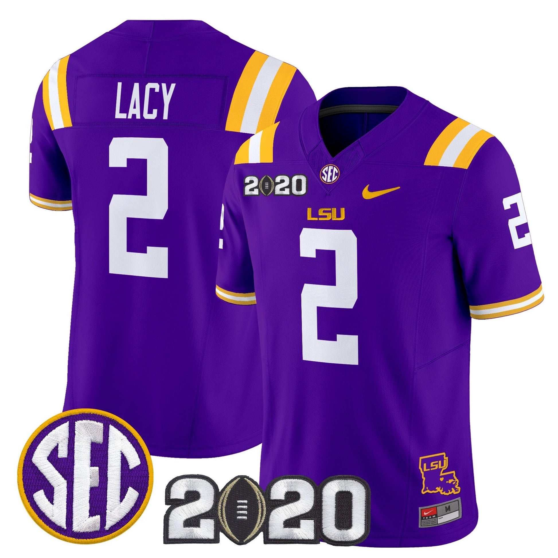Men's LSU Tigers 2020 National Champions Vapor Limited Jersey - All Stitched