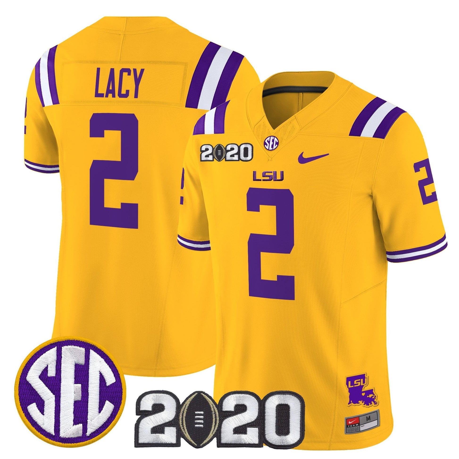 Men's LSU Tigers 2020 National Champions Vapor Limited Jersey - All Stitched