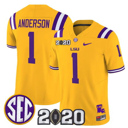 Men's LSU Tigers 2020 National Champions Vapor Limited Jersey - All Stitched