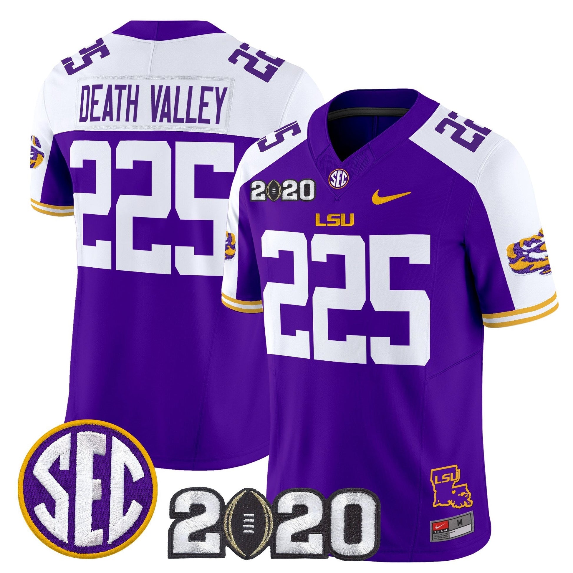 Men's LSU Tigers 2020 National Champions Vapor Limited Jersey - All Stitched