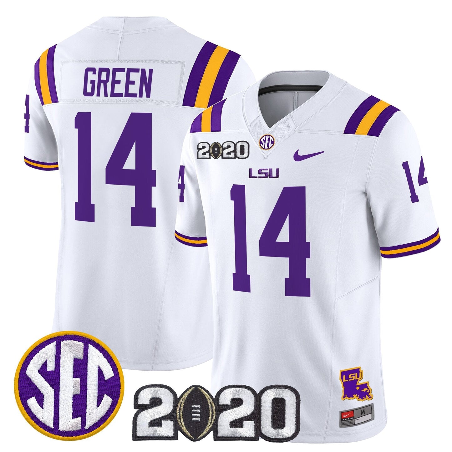 Men's LSU Tigers 2020 National Champions Vapor Limited Jersey - All Stitched