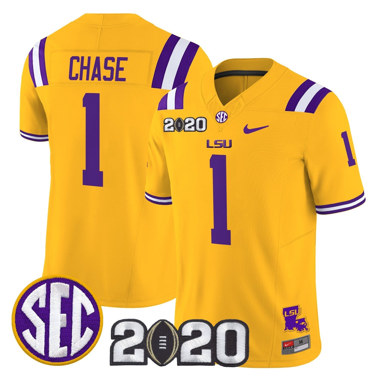 Men's LSU Tigers 2020 National Champions Vapor Limited Jersey - All Stitched