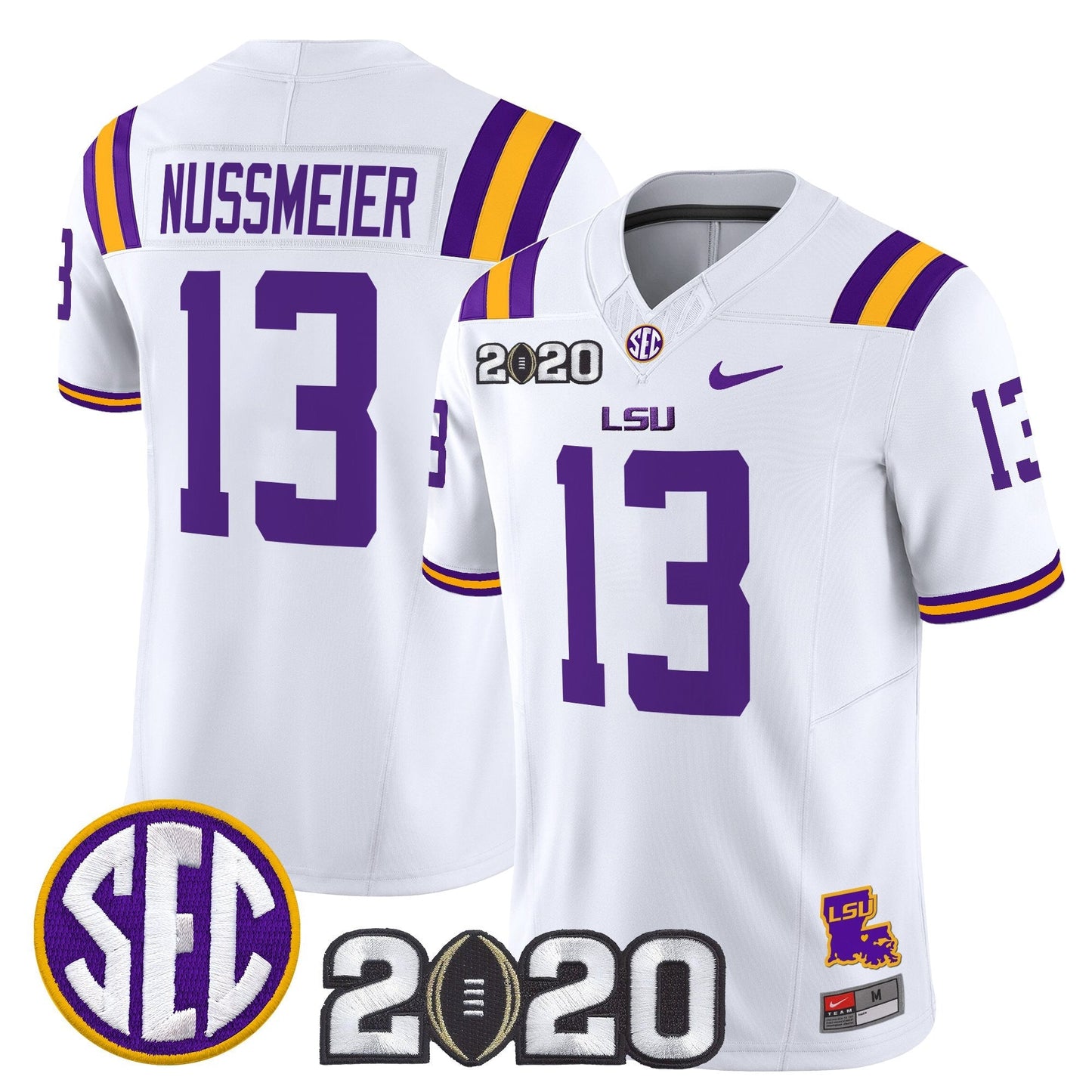 Men's LSU Tigers 2020 National Champions Vapor Limited Jersey - All Stitched