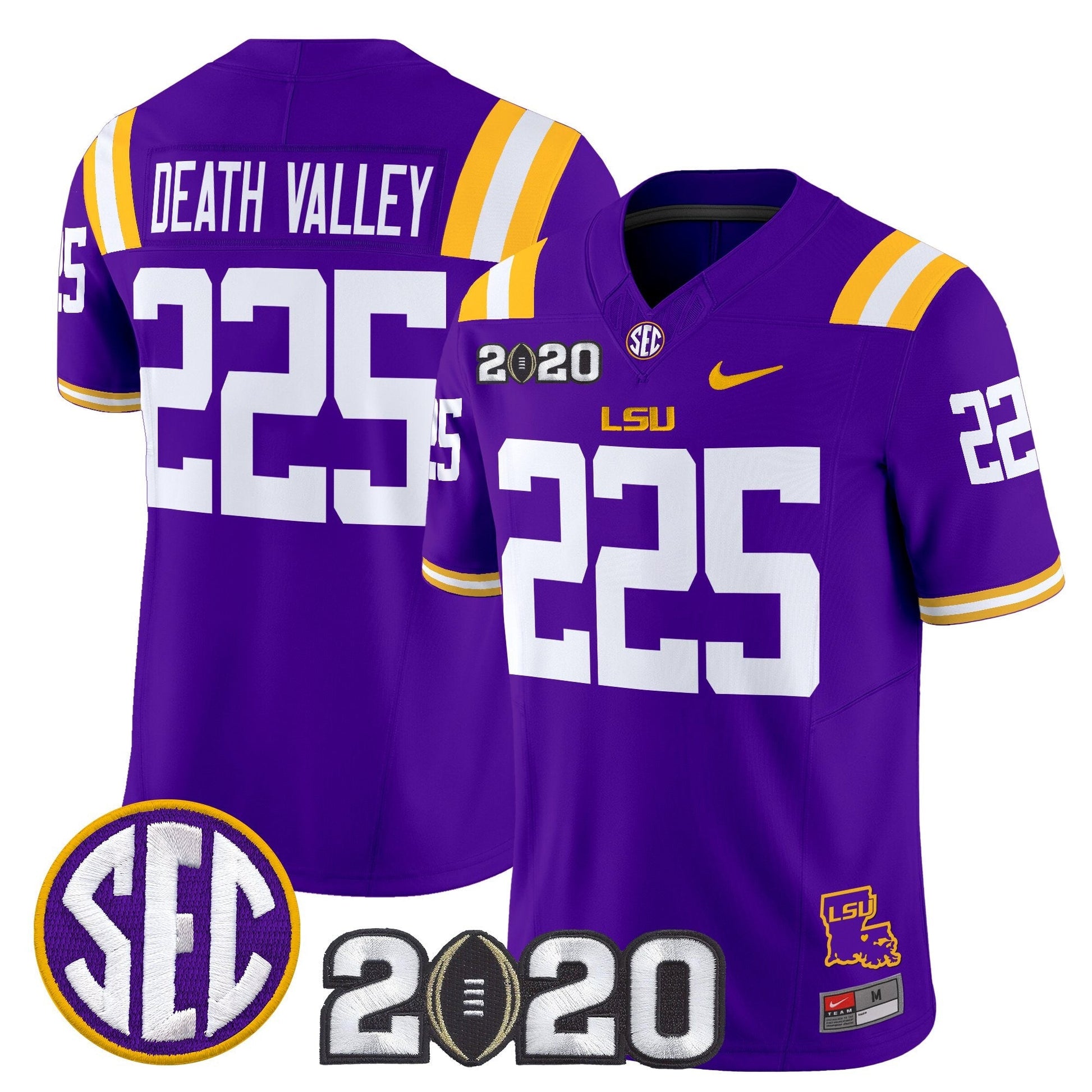 Men's LSU Tigers 2020 National Champions Vapor Limited Jersey - All Stitched