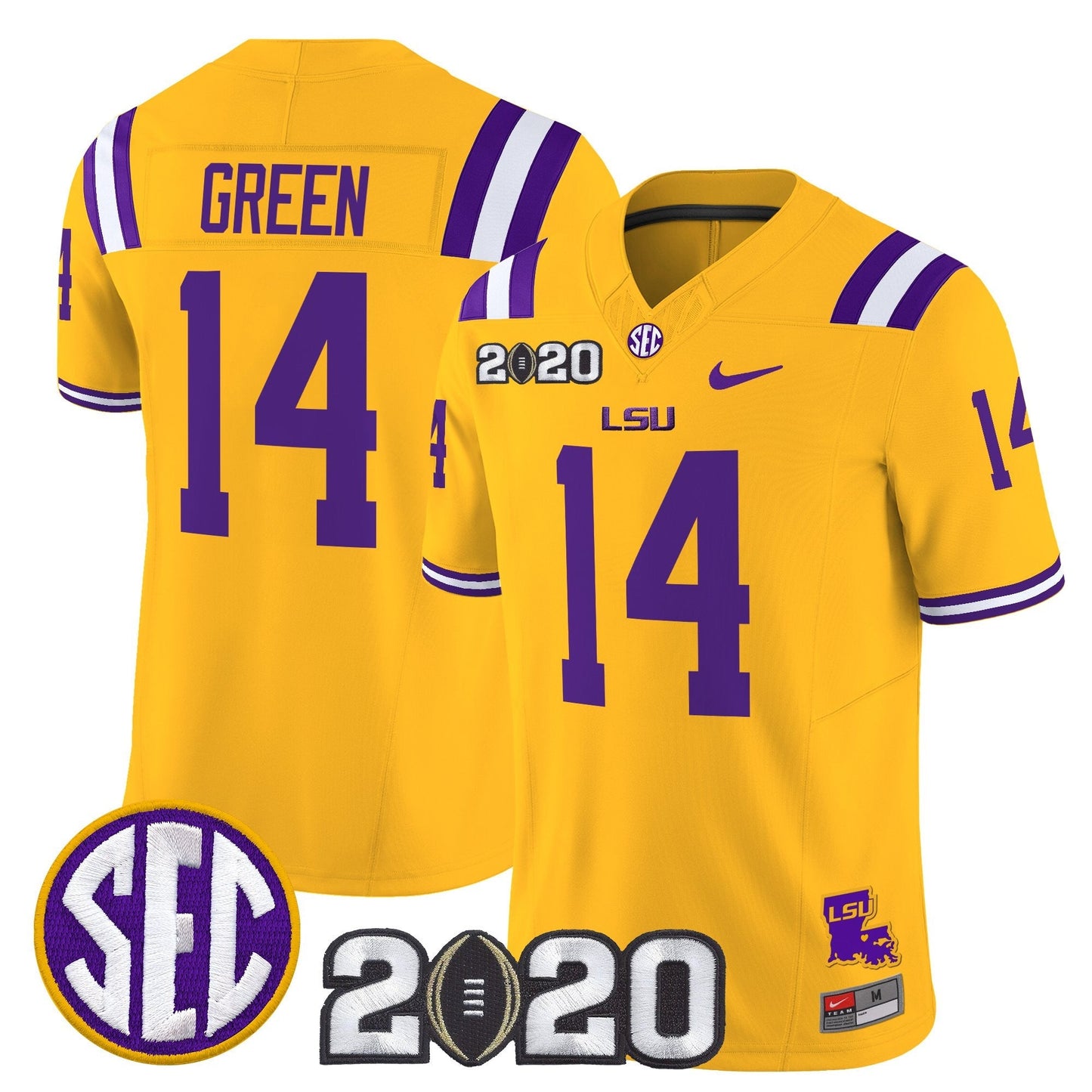 Men's LSU Tigers 2020 National Champions Vapor Limited Jersey - All Stitched
