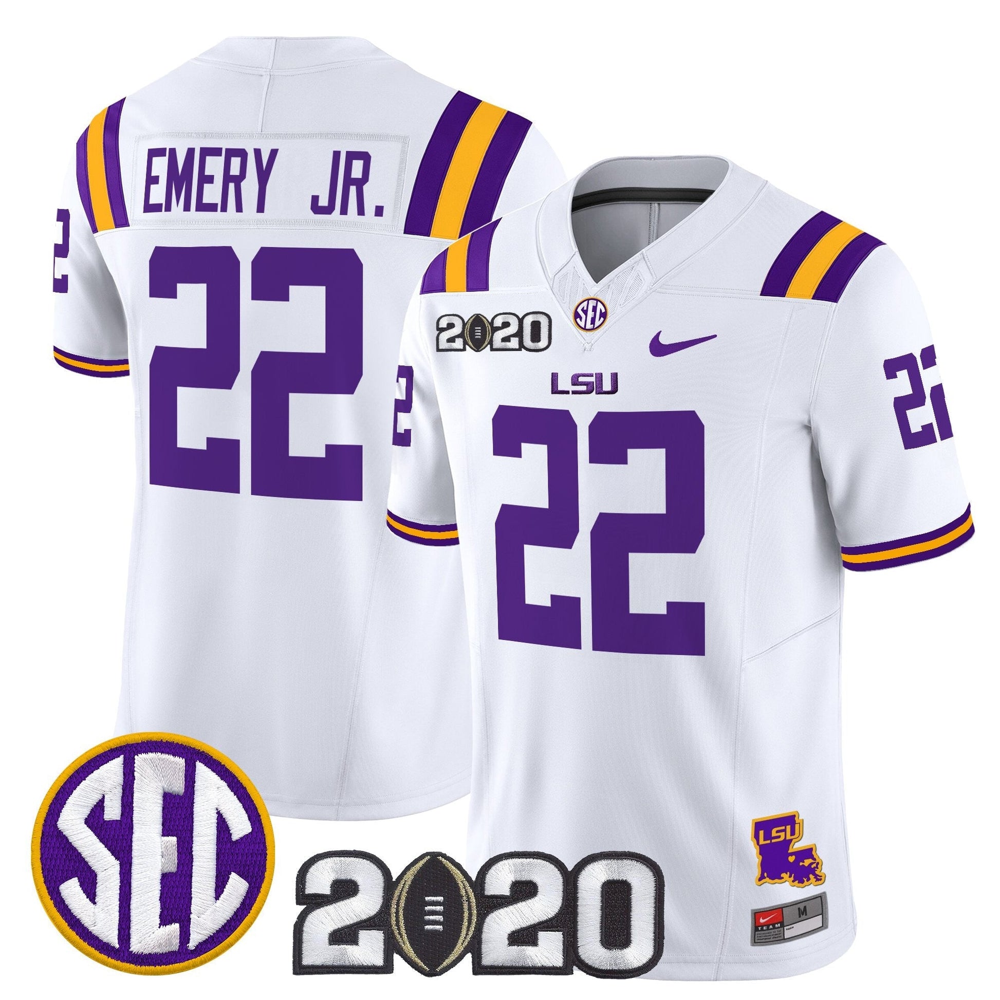 Men's LSU Tigers 2020 National Champions Vapor Limited Jersey - All Stitched