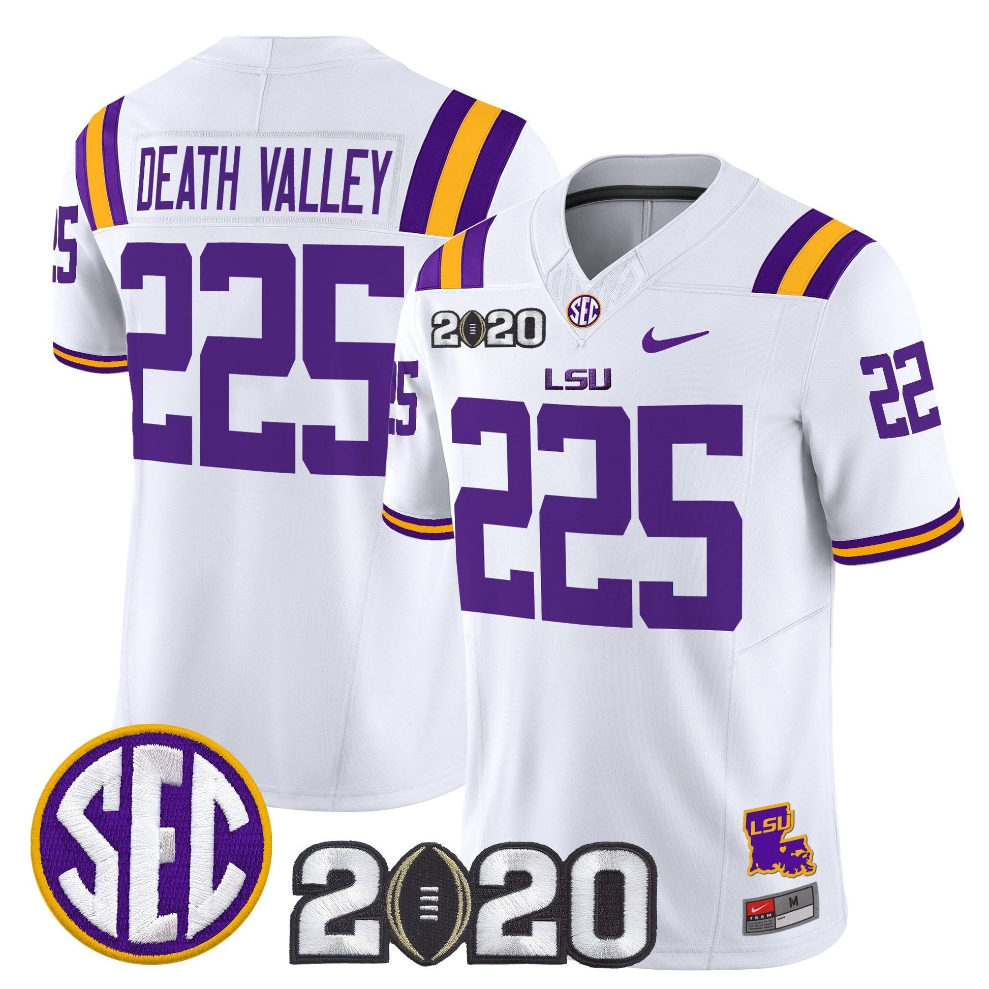 Men's LSU Tigers 2020 National Champions Vapor Limited Jersey - All Stitched
