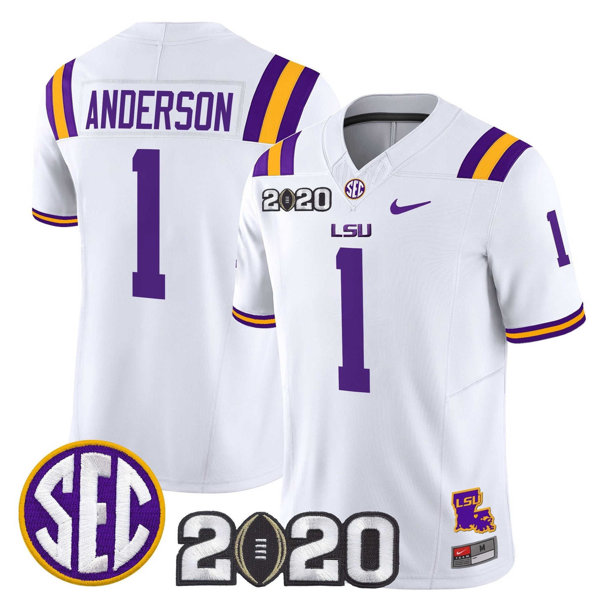 Men's LSU Tigers 2020 National Champions Vapor Limited Jersey - All Stitched