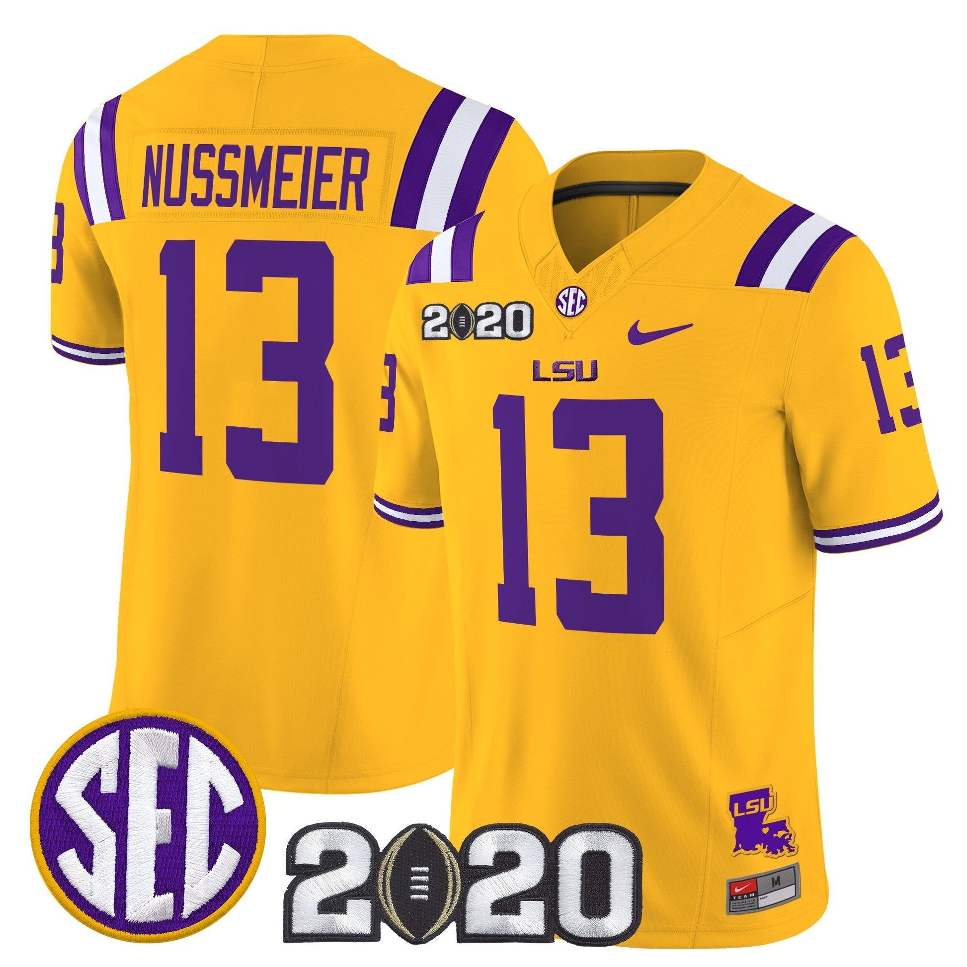 Men's LSU Tigers 2020 National Champions Vapor Limited Jersey - All Stitched