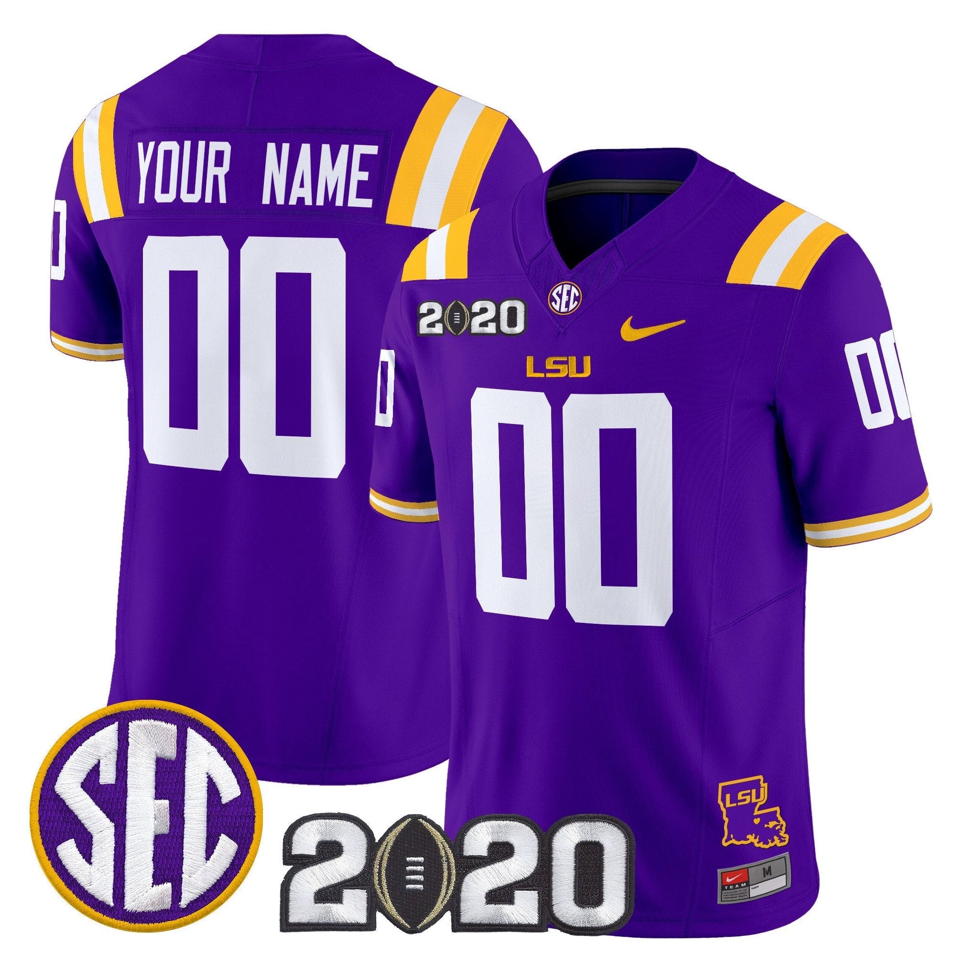 LSU Tigers 2020 National Champions Vapor Limited Custom Jersey - All Stitched