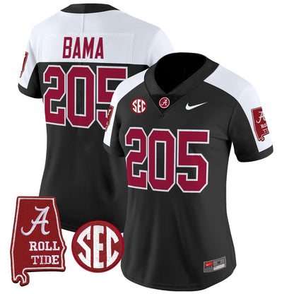 Women's Alabama Crimson Tide 2025 Vapor Limited Jersey - Alabama Map - All Stitched