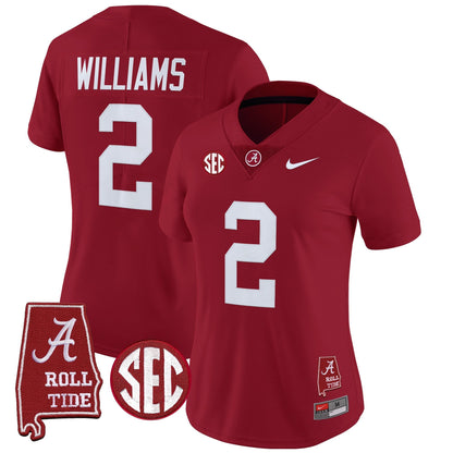 Women's Alabama Crimson Tide 2025 Vapor Limited Jersey - Alabama Map - All Stitched